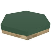 Luniquz Waterproof Sandbox Cover Hexagon Oxford Cloth Green Anti UV Sandbox Protection Cover Pool Cover for Sandpit Toys Swimming Pool and Furniture (71 x 59inch)